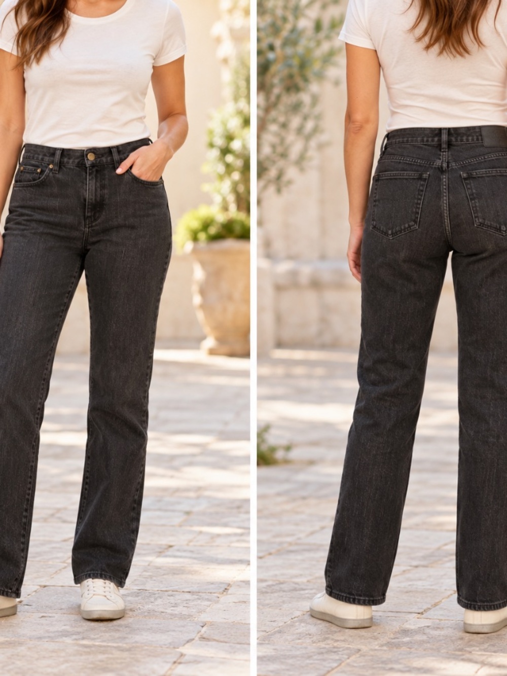 Lauren Ralph Lauren Jeans Womens Size 10 Washed Black Straight Leg Stretch Denim